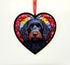 Cockapoo Black Stained Glass Effect Heart Suncatcher
